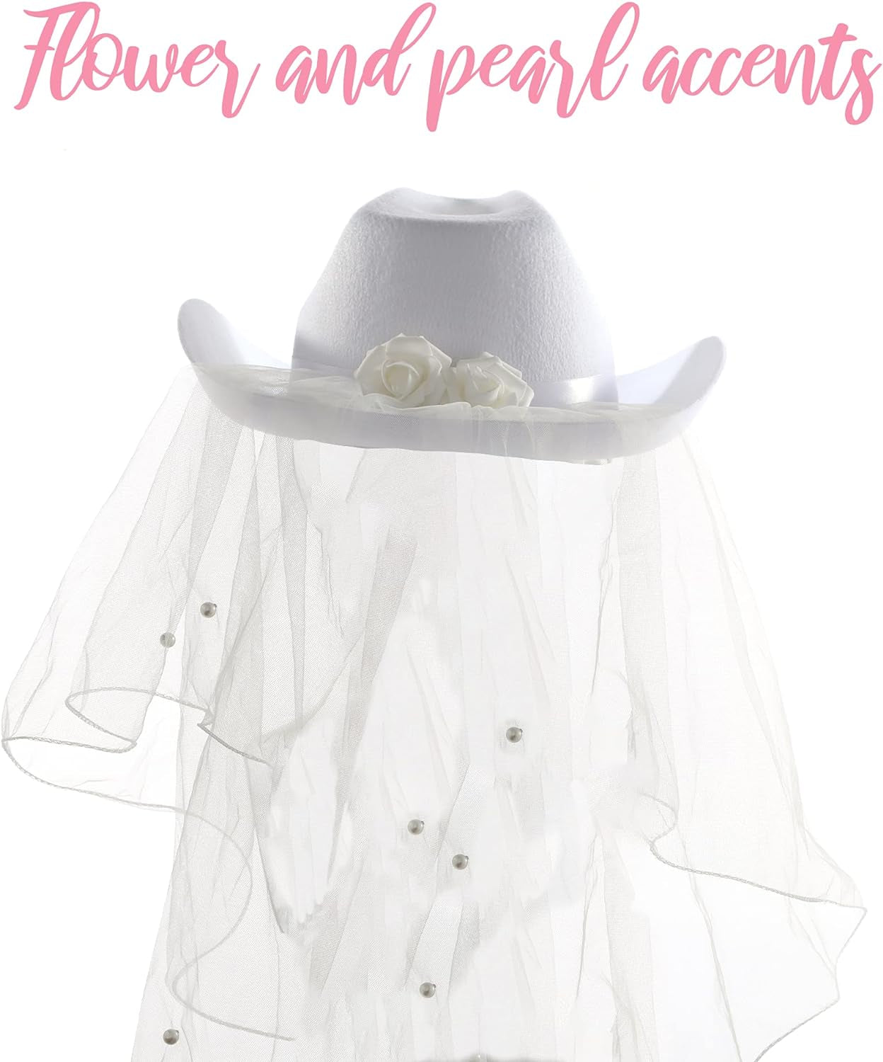Bachelorette Cowgirl Hats Includes Bride White Cowboy Hat and Cowgirl Hats